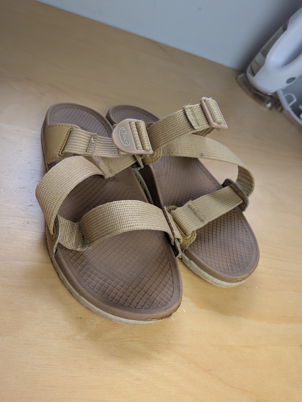 CHACO Slide Lowdown Women Fliflop Sandals Size 8 Tan Color Adjustable Strap
